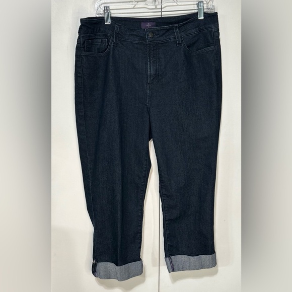 Not Your Daughters Jeans Women Dark Blue Stretch Cropped Denim Jeans Size 12 - Picture 1 of 14